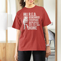 R.E.D Friday T Shirt For Women Remember Everyone Deployed American Flag Military Supportive - Wonder Print Shop