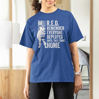 R.E.D Friday T Shirt For Women Remember Everyone Deployed American Flag Military Supportive - Wonder Print Shop