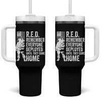R.E.D Friday Tumbler With Handle Remember Everyone Deployed American Flag Military Supportive - Wonder Print Shop