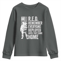 R.E.D Friday Youth Sweatshirt Remember Everyone Deployed American Flag Military Supportive - Wonder Print Shop