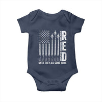 RED Friday Remember Everyone Deployed Baby Onesie Military American Flag - Wonder Print Shop