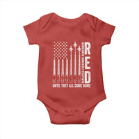RED Friday Remember Everyone Deployed Baby Onesie Military American Flag - Wonder Print Shop