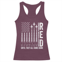 RED Friday Remember Everyone Deployed Racerback Tank Top Military American Flag - Wonder Print Shop