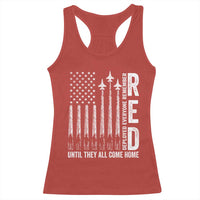 RED Friday Remember Everyone Deployed Racerback Tank Top Military American Flag - Wonder Print Shop