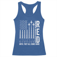 RED Friday Remember Everyone Deployed Racerback Tank Top Military American Flag - Wonder Print Shop