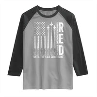 RED Friday Remember Everyone Deployed Raglan Shirt Military American Flag - Wonder Print Shop