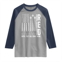 RED Friday Remember Everyone Deployed Raglan Shirt Military American Flag - Wonder Print Shop
