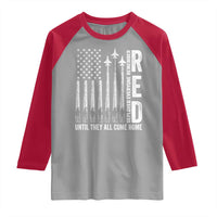RED Friday Remember Everyone Deployed Raglan Shirt Military American Flag - Wonder Print Shop