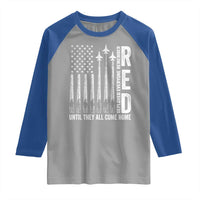 RED Friday Remember Everyone Deployed Raglan Shirt Military American Flag - Wonder Print Shop