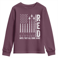 RED Friday Remember Everyone Deployed Youth Sweatshirt Military American Flag - Wonder Print Shop