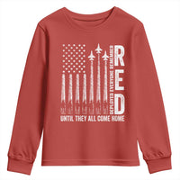 RED Friday Remember Everyone Deployed Youth Sweatshirt Military American Flag - Wonder Print Shop