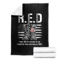 On Friday We Wear Red Military R.E.D Friday Throw Blanket American Flag - Wonder Print Shop