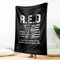 On Friday We Wear Red Military R.E.D Friday Throw Blanket American Flag - Wonder Print Shop