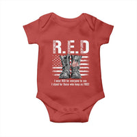 On Friday We Wear Red Military R.E.D Friday Baby Onesie American Flag - Wonder Print Shop