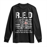 On Friday We Wear Red Military R.E.D Friday Long Sleeve Shirt American Flag - Wonder Print Shop