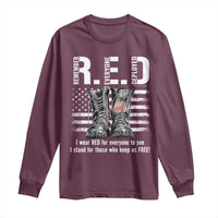 On Friday We Wear Red Military R.E.D Friday Long Sleeve Shirt American Flag - Wonder Print Shop