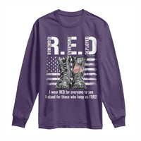 On Friday We Wear Red Military R.E.D Friday Long Sleeve Shirt American Flag - Wonder Print Shop
