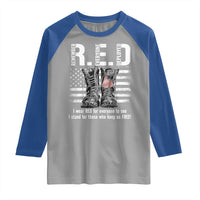 On Friday We Wear Red Military R.E.D Friday Raglan Shirt American Flag - Wonder Print Shop