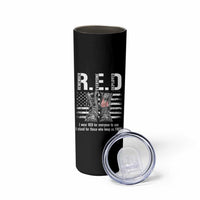 On Friday We Wear Red Military R.E.D Friday Skinny Tumbler American Flag - Wonder Print Shop