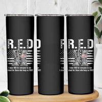 On Friday We Wear Red Military R.E.D Friday Skinny Tumbler American Flag - Wonder Print Shop