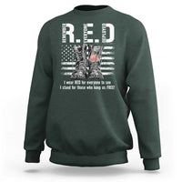 On Friday We Wear Red Military R.E.D Friday Sweatshirt American Flag - Wonder Print Shop