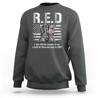 On Friday We Wear Red Military R.E.D Friday Sweatshirt American Flag - Wonder Print Shop