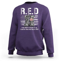 On Friday We Wear Red Military R.E.D Friday Sweatshirt American Flag - Wonder Print Shop