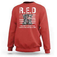 On Friday We Wear Red Military R.E.D Friday Sweatshirt American Flag - Wonder Print Shop
