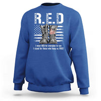 On Friday We Wear Red Military R.E.D Friday Sweatshirt American Flag - Wonder Print Shop