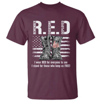 On Friday We Wear Red Military R.E.D Friday T Shirt American Flag - Wonder Print Shop