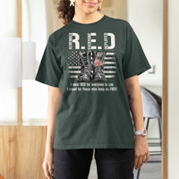 On Friday We Wear Red Military R.E.D Friday T Shirt For Women American Flag - Wonder Print Shop