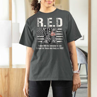 On Friday We Wear Red Military R.E.D Friday T Shirt For Women American Flag - Wonder Print Shop