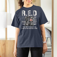 On Friday We Wear Red Military R.E.D Friday T Shirt For Women American Flag - Wonder Print Shop