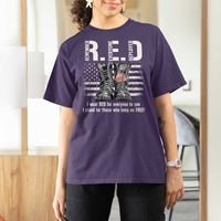 On Friday We Wear Red Military R.E.D Friday T Shirt For Women American Flag - Wonder Print Shop