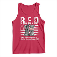 On Friday We Wear Red Military R.E.D Friday Tank Top American Flag - Wonder Print Shop