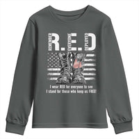On Friday We Wear Red Military R.E.D Friday Youth Sweatshirt American Flag - Wonder Print Shop