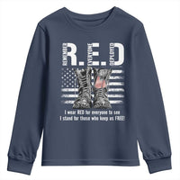 On Friday We Wear Red Military R.E.D Friday Youth Sweatshirt American Flag - Wonder Print Shop