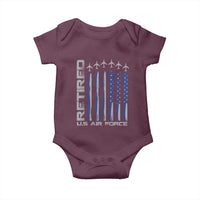 Retired US Air Force Baby Onesie Vintage USAF Veteran USA Flag - Wonder Print Shop