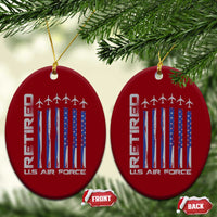 Retired US Air Force Ceramic Ornament Vintage USAF Veteran USA Flag - Wonder Print Shop