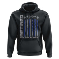 Retired US Air Force Hoodie Vintage USAF Veteran USA Flag - Wonder Print Shop