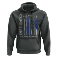 Retired US Air Force Hoodie Vintage USAF Veteran USA Flag - Wonder Print Shop
