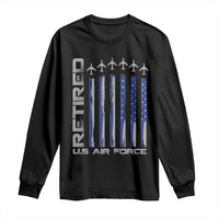 Retired US Air Force Long Sleeve Shirt Vintage USAF Veteran USA Flag - Wonder Print Shop