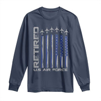 Retired US Air Force Long Sleeve Shirt Vintage USAF Veteran USA Flag - Wonder Print Shop