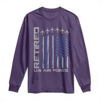 Retired US Air Force Long Sleeve Shirt Vintage USAF Veteran USA Flag - Wonder Print Shop