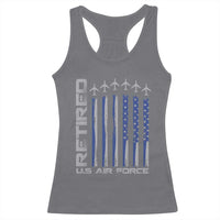 Retired US Air Force Racerback Tank Top Vintage USAF Veteran USA Flag - Wonder Print Shop