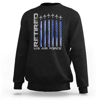 Retired US Air Force Sweatshirt Vintage USAF Veteran USA Flag - Wonder Print Shop