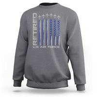 Retired US Air Force Sweatshirt Vintage USAF Veteran USA Flag - Wonder Print Shop
