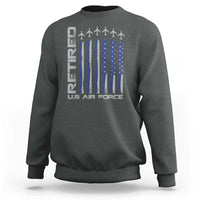 Retired US Air Force Sweatshirt Vintage USAF Veteran USA Flag - Wonder Print Shop
