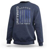 Retired US Air Force Sweatshirt Vintage USAF Veteran USA Flag - Wonder Print Shop