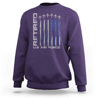Retired US Air Force Sweatshirt Vintage USAF Veteran USA Flag - Wonder Print Shop